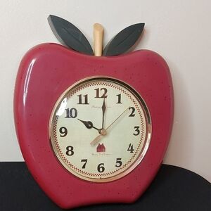Sterling & Noble Apple Clock Retro 8" Kitchen Country Clock Company